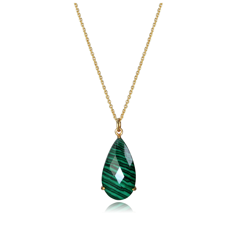 COLLAR VICEROY PLATA DORADA PIEDRA VERDE MALAQUITA 15111C100-42