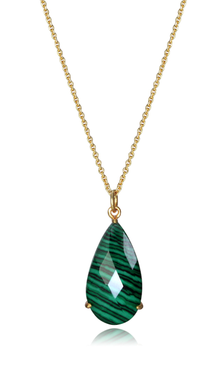 COLLAR VICEROY PLATA DORADA PIEDRA VERDE MALAQUITA 15111C100-42