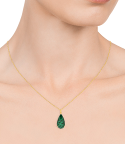 COLLAR VICEROY PLATA DORADA PIEDRA VERDE MALAQUITA 15111C100-42