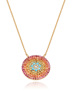 COLLAR VICEROY ELEGANT PLATA DORADA TIPO DISCO CIRCONITAS DE COLORES 7082C100-39