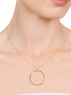 COLLAR VICEROY PLATA DORADA CON PAVE CIRCONITAS COLORES 85027C100-39