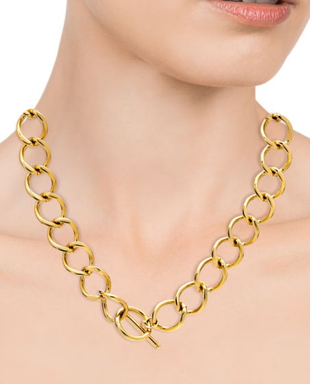 COLLAR VICEROY CADENA ACERO DORADO ESLABONES GRANDES 1381C01012