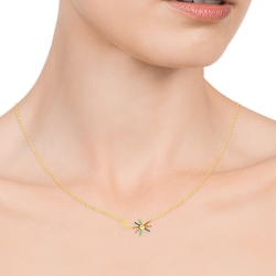 COLLAR VICEROY TREND PLATA BAÑADO ORO FLOR CIRCONITAS 13042C100-39