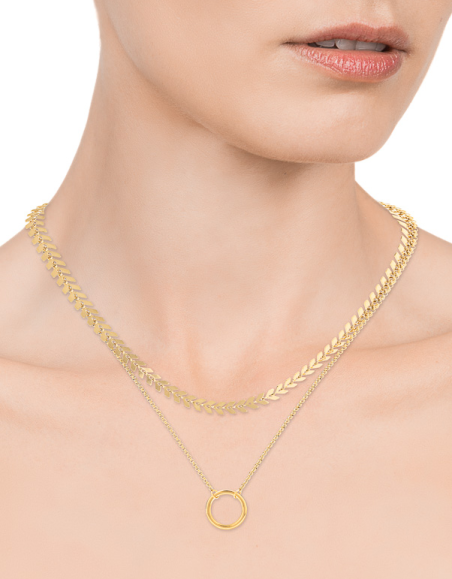 COLLAR VICEROY CHIC ACERO DORADO IP 3 CADENAS Y ANILLA 75309C01012