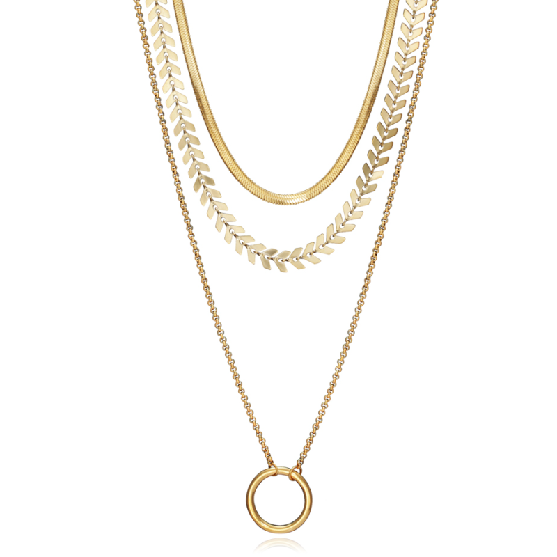 COLLAR VICEROY CHIC ACERO DORADO IP 3 CADENAS Y ANILLA 75309C01012