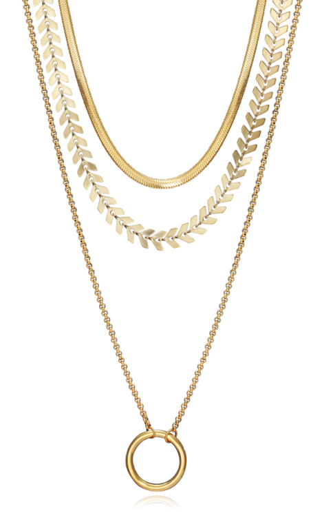COLLAR VICEROY CHIC ACERO DORADO IP 3 CADENAS Y ANILLA 75309C01012