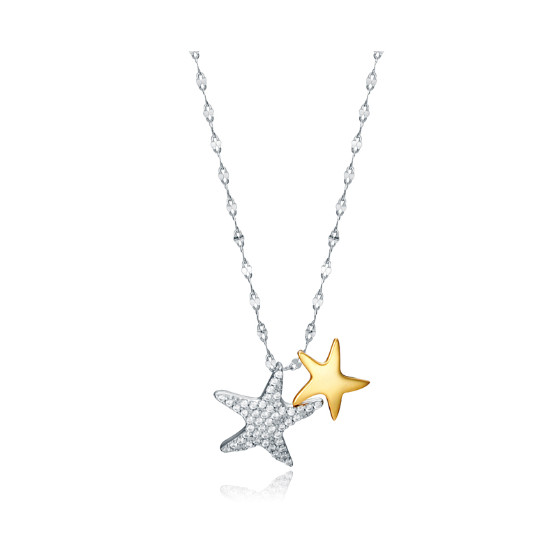 COLLAR VICEROY TREND PLATA ESTRELLAS BICOLOR MUJER 13046C100-39