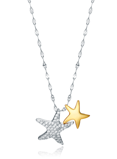 COLLAR VICEROY TREND PLATA ESTRELLAS BICOLOR MUJER 13046C100-39