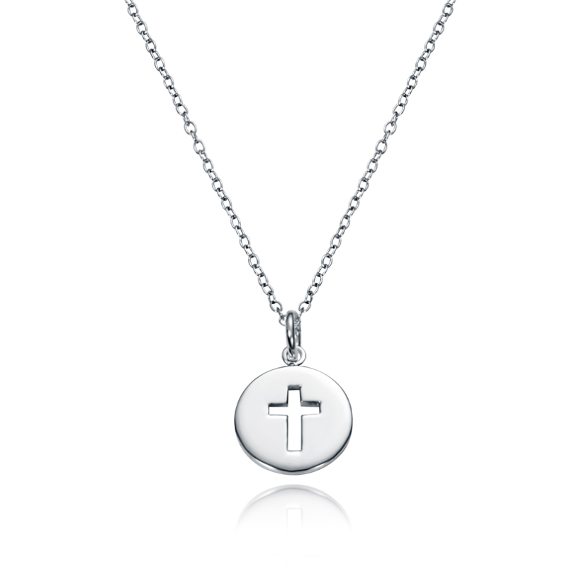 Colgante cruz de plata con cordón de cuero: 26,00 €