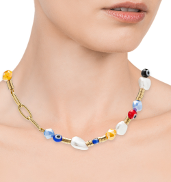 COLLAR VICEROY KISS ACERO DORADO ABALORIOS COLORES PERLAS 1392C01019