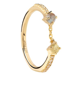 ANILLO PDPAOLA ZENA PLATA BAÑO ORO MUJER AN01-652-12
