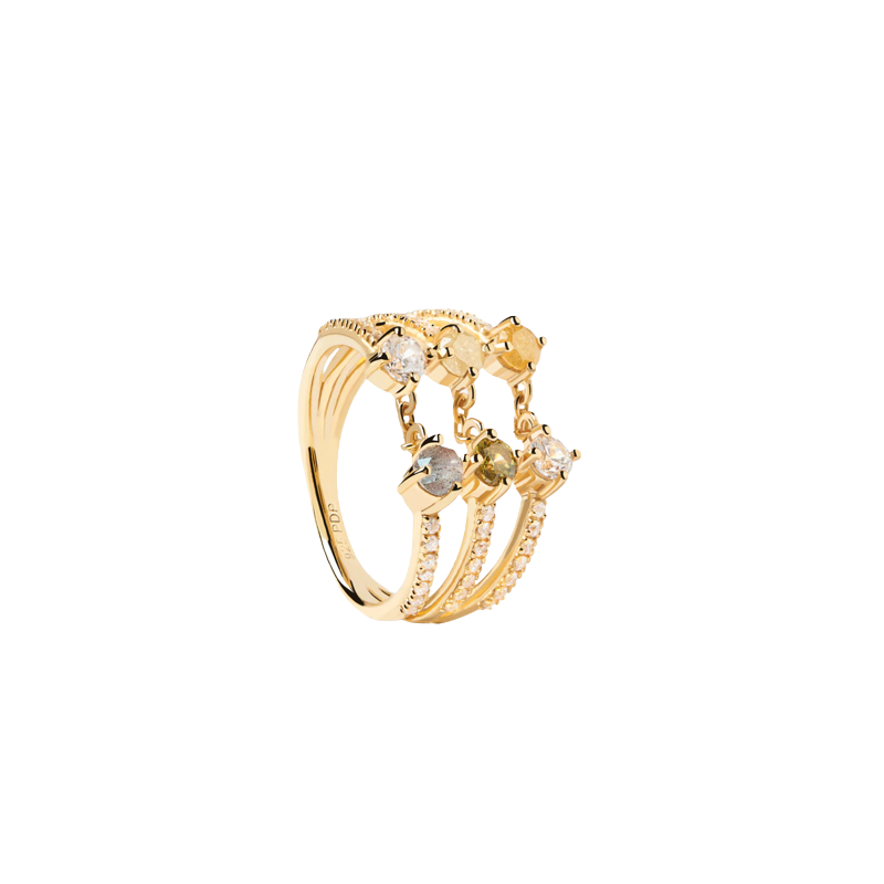 ANILLO PDPAOLA JUNO PLATA BAÑADO ORO MUJER AN01-655