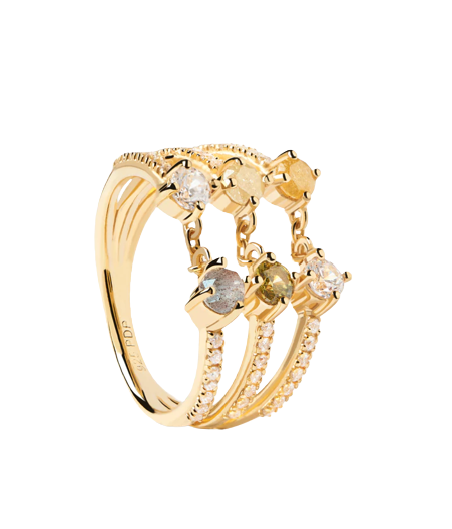 ANILLO PDPAOLA JUNO PLATA BAÑADO ORO MUJER AN01-655