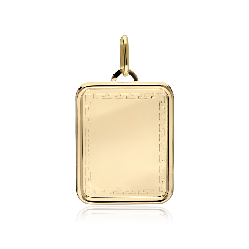 COLGANTE PLACA GRECA ORO 18K