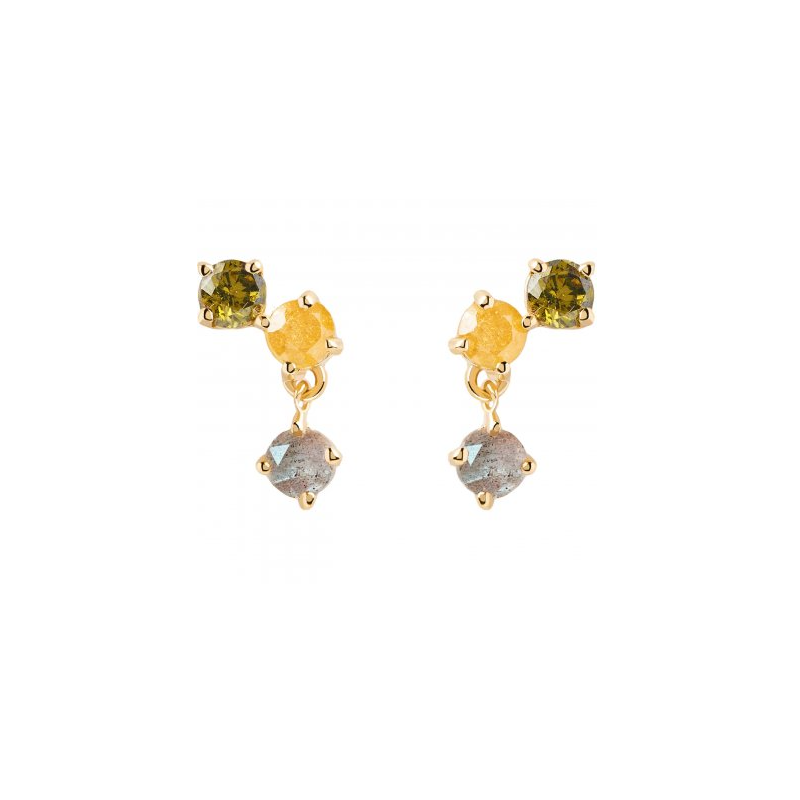 PENDIENTES PDPAOLA FLORA PLATA BAÑO DE ORO AR01-543-U