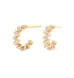 PENDIENTES PDPAOLA DE PLATA BAÑO ORO LITTLE CROWN AR01-578-U