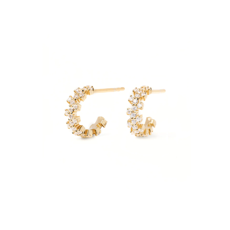 PENDIENTES PDPAOLA DE PLATA BAÑO ORO LITTLE CROWN AR01-578-U