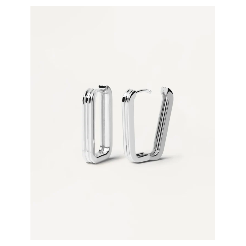 Pendientes Pin Asimétricos De Plata Con Baño De Oro Y Cinco Piedras... | Pendientes Fox