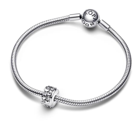 CLIP PANDORA PLATA CORAZONES BRILLANTES INFINITOS 792235C01