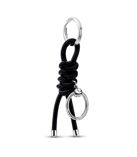 LLAVERO PANDORA PLATA Y CUERO 392260C01