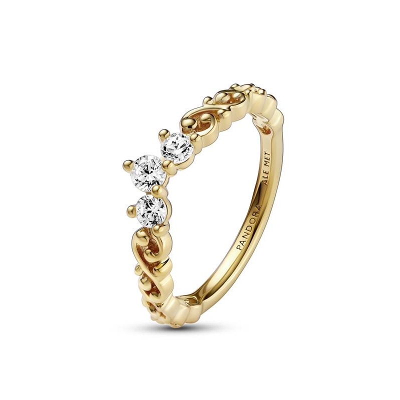ANILLO PANDORA BAÑO ORO 14K TIARA REMOLINO 162232C01 ANILLO PANDORA BAÑO ORO 14K TIARA REMOLINO 162232C01