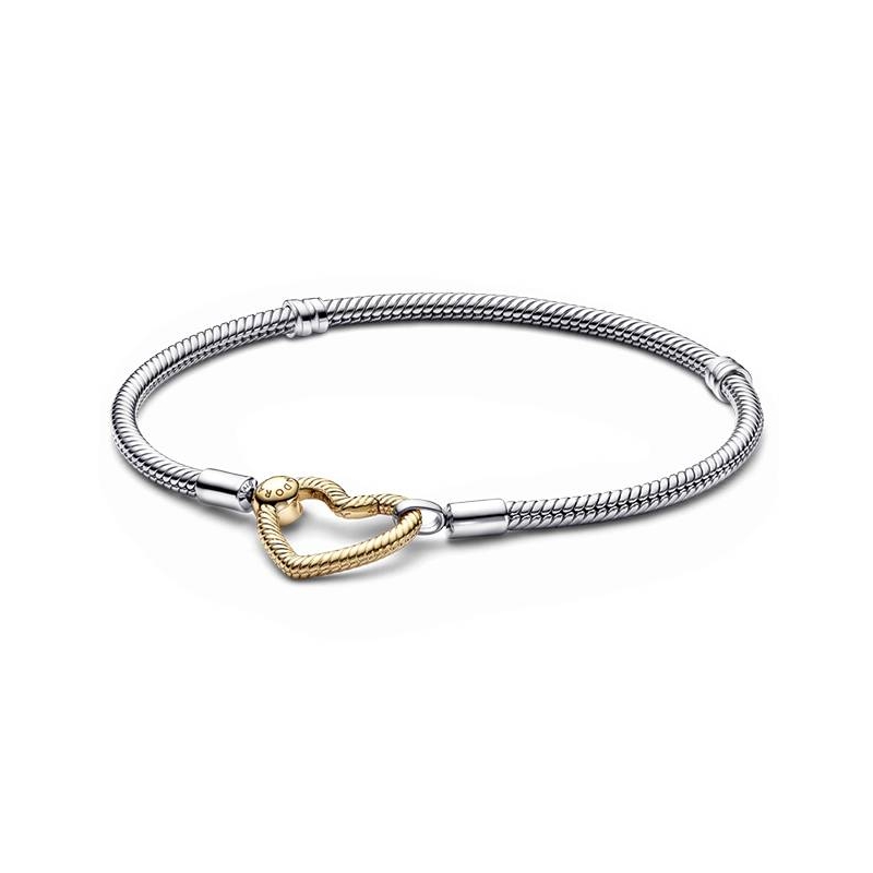 Pulsera Pandora Moments Cadena de Serpiente Cierre Corazón 569539C00