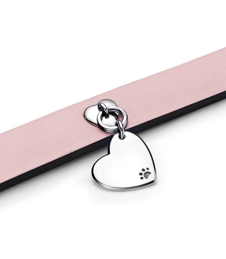 COLLAR PANDORA PARA MASCOTAS TEJIDO VEGETAL ROSA SIN CUERO 312262C02