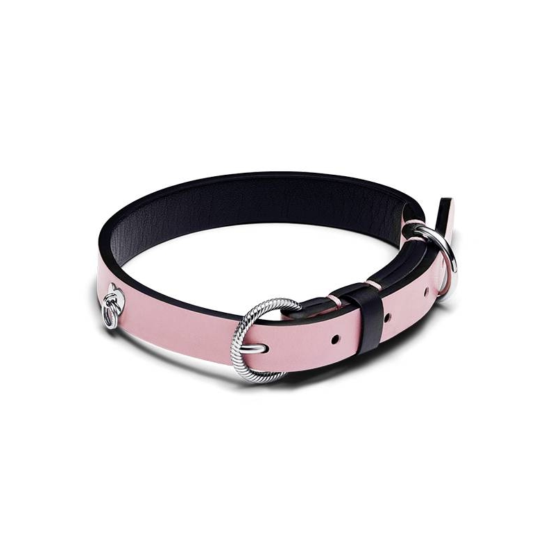 COLLAR PANDORA PARA MASCOTAS TEJIDO VEGETAL ROSA SIN CUERO 312262C02