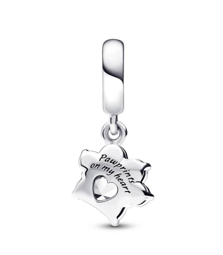 CHARM PANDORA PLATA HUELLA MASCOTA BRILLANTE 792247C01