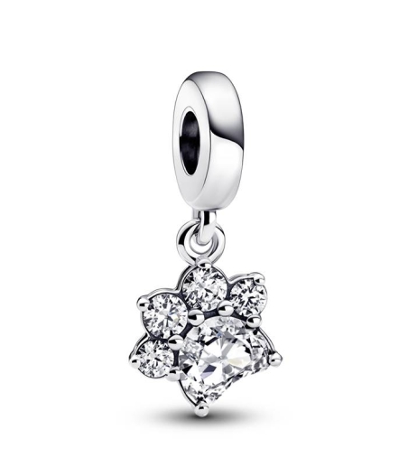 CHARM PANDORA PLATA HUELLA MASCOTA BRILLANTE 792247C01