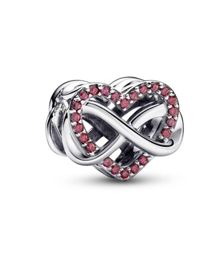 CHARM PANDORA PLATA CORAZON ROJO FAMILIA INFINITO 792246C01
