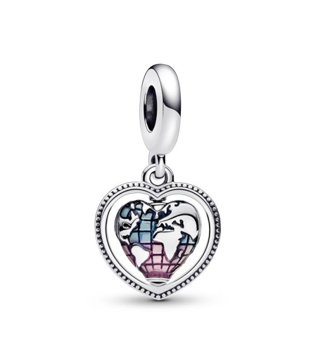 CHARM PANDORA COLGANTE PLATA CORAZON GIRATORIO FAMILIA 792240C01