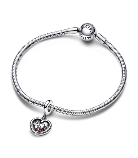 CHARM PANDORA COLGANTE PLATA CORAZON GIRATORIO FAMILIA 792240C01