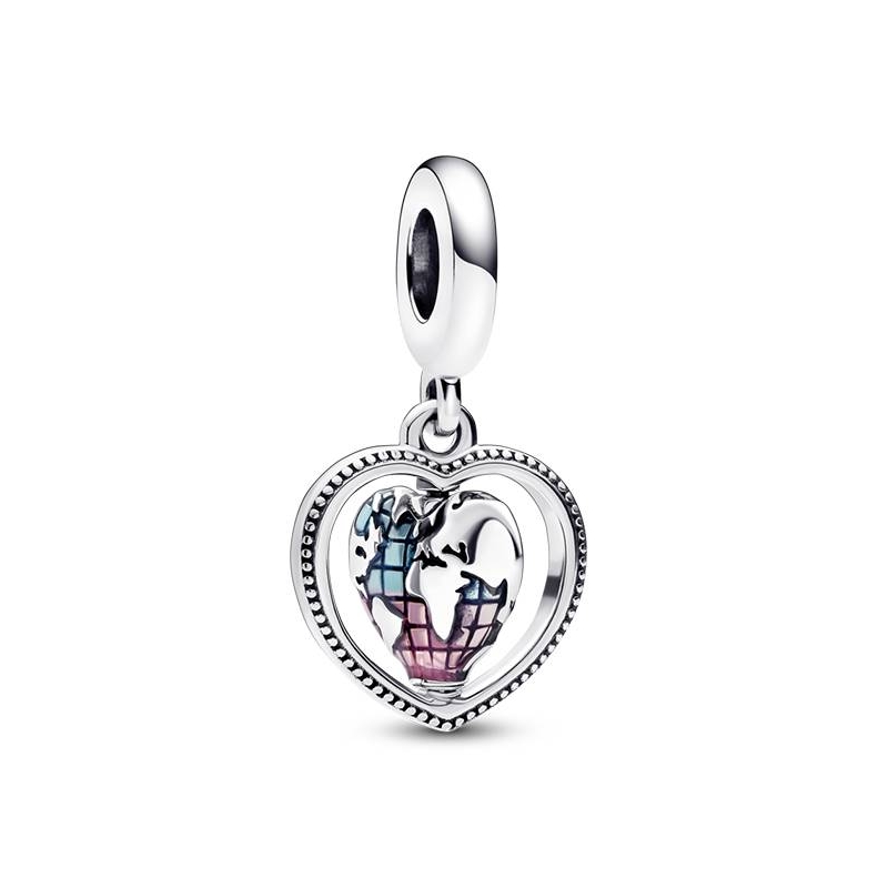 CHARM PANDORA COLGANTE PLATA CORAZON GIRATORIO FAMILIA 792240C01