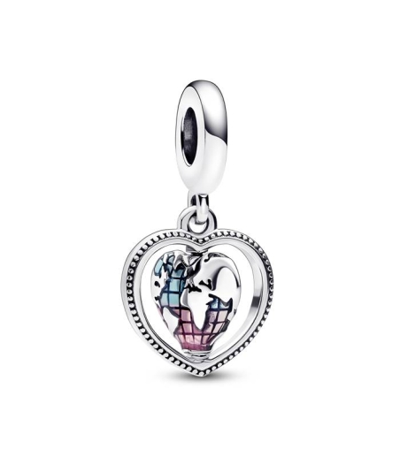 CHARM PANDORA COLGANTE PLATA CORAZON GIRATORIO FAMILIA 792240C01