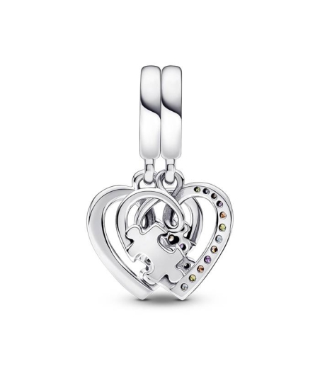 CHARM PANDORA COLGANTE  PLATA PUZZLE CORAZONES AMISTAD 792239C01