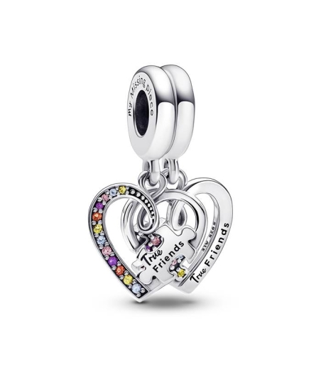 CHARM PANDORA COLGANTE  PLATA PUZZLE CORAZONES AMISTAD 792239C01