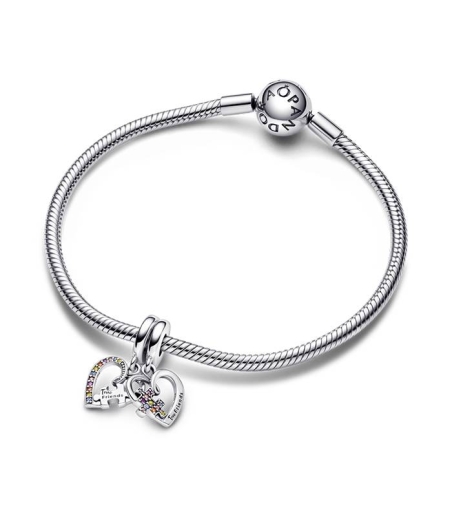 CHARM PANDORA COLGANTE  PLATA PUZZLE CORAZONES AMISTAD 792239C01