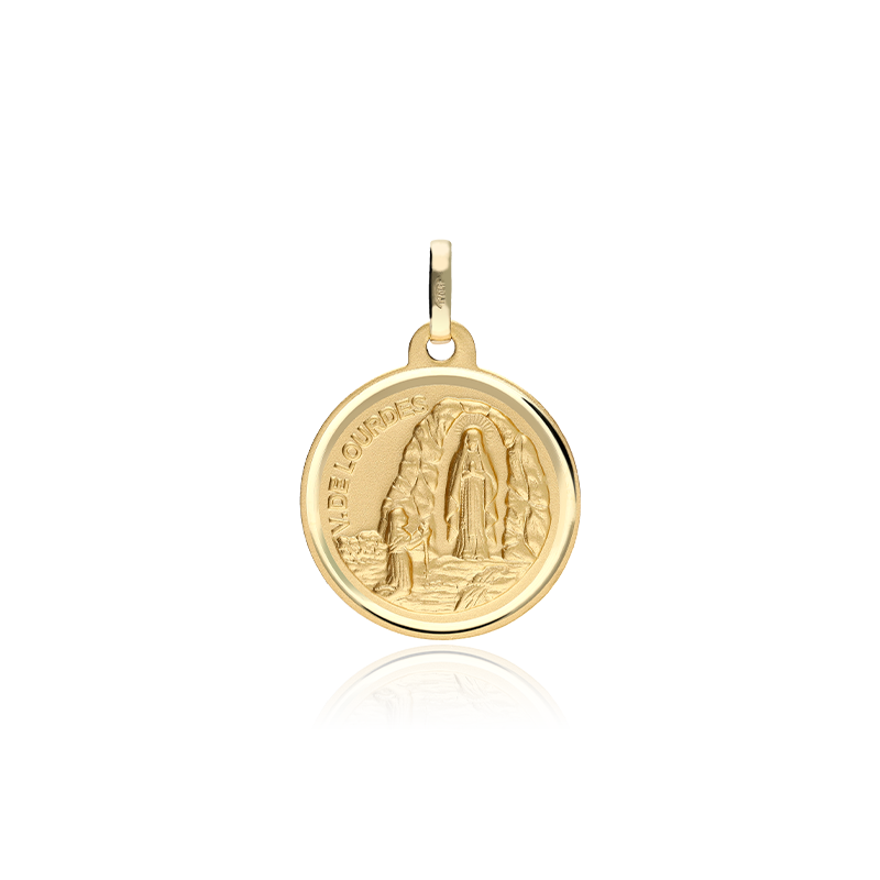 MEDALLA VIRGEN DE LOURDES 18 MM ORO 18K