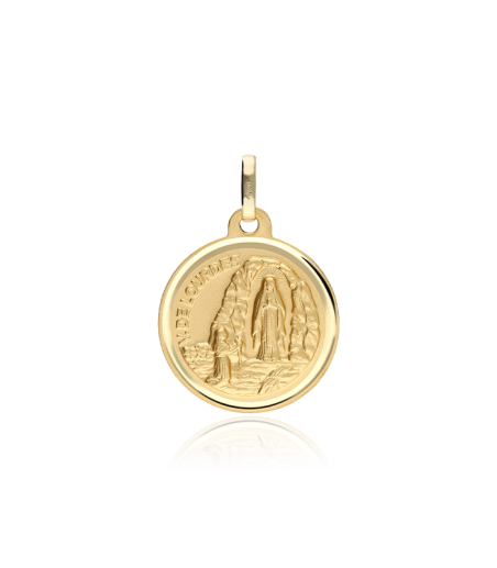 MEDALLA VIRGEN DE LOURDES 18 MM ORO 18K