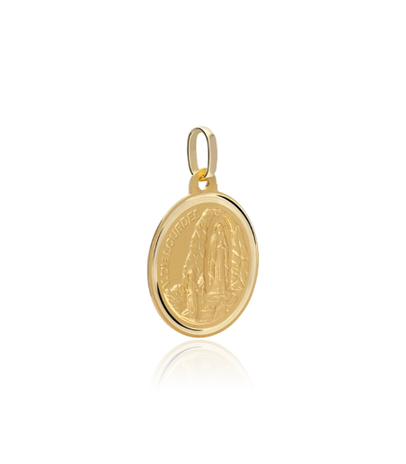 MEDALLA VIRGEN DE LOURDES 18 MM ORO 18K