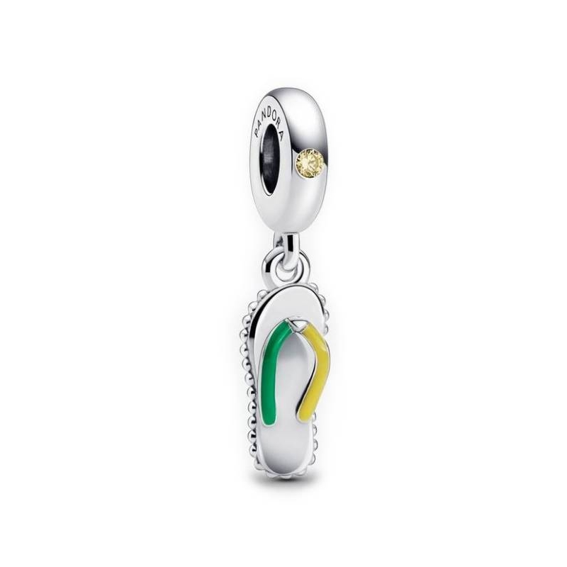 CHARM PLATA PANDORA FLIP FLOP CIRCONITA 792197C01