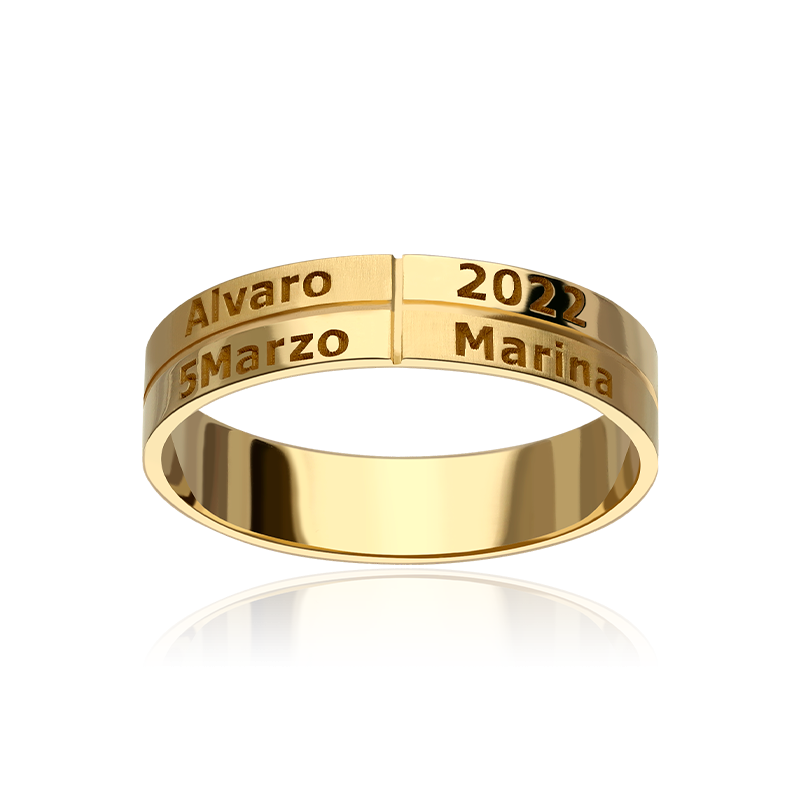 ALIANZA "CERETÉ" PERSONALIZADA ORO 18K