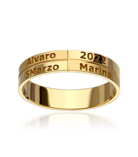 ALIANZA "CERETÉ" PERSONALIZADA ORO 18K