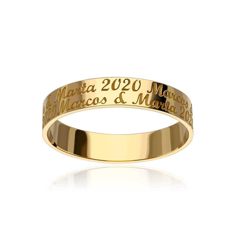 ALIANZA "CAUCASIA" PERSONALIZADA ORO 18K