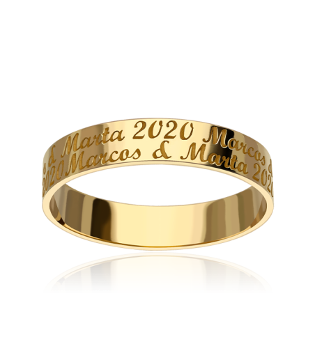 ALIANZA "CAUCASIA" PERSONALIZADA ORO 18K