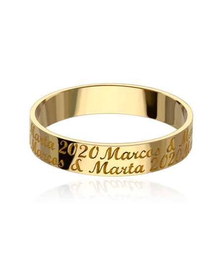 ALIANZA "CAUCASIA" PERSONALIZADA ORO 18K