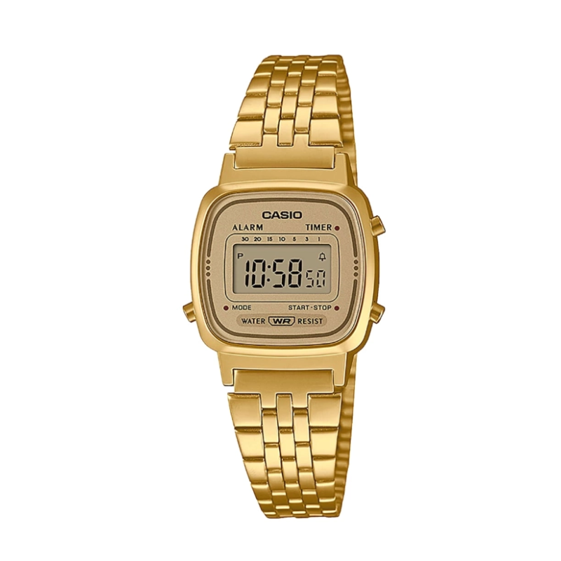 Reloj De Pulsera Casio La670weg Digital Para Mujer Color Dorado