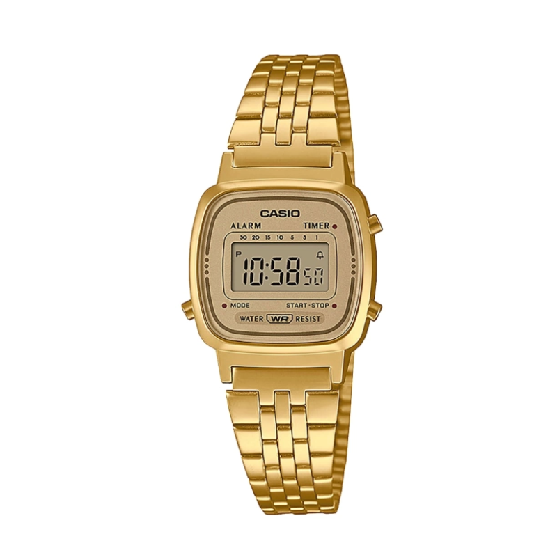 Reloj De Pulsera Casio La670weg Digital Para Mujer Color Dorado