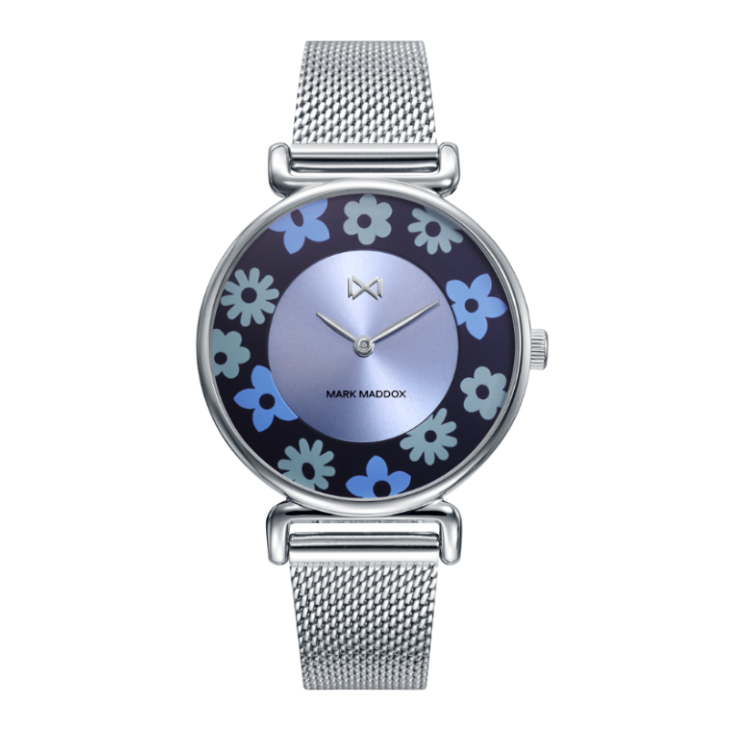 RELOJ MARK MADDOX MIDTOWN ACERO ESFERA AZUL FLORES MUJER MM0132-30